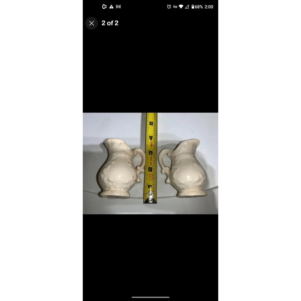 White Black Milk Jugs Salt Pepper Shaker Vintage Kitchen